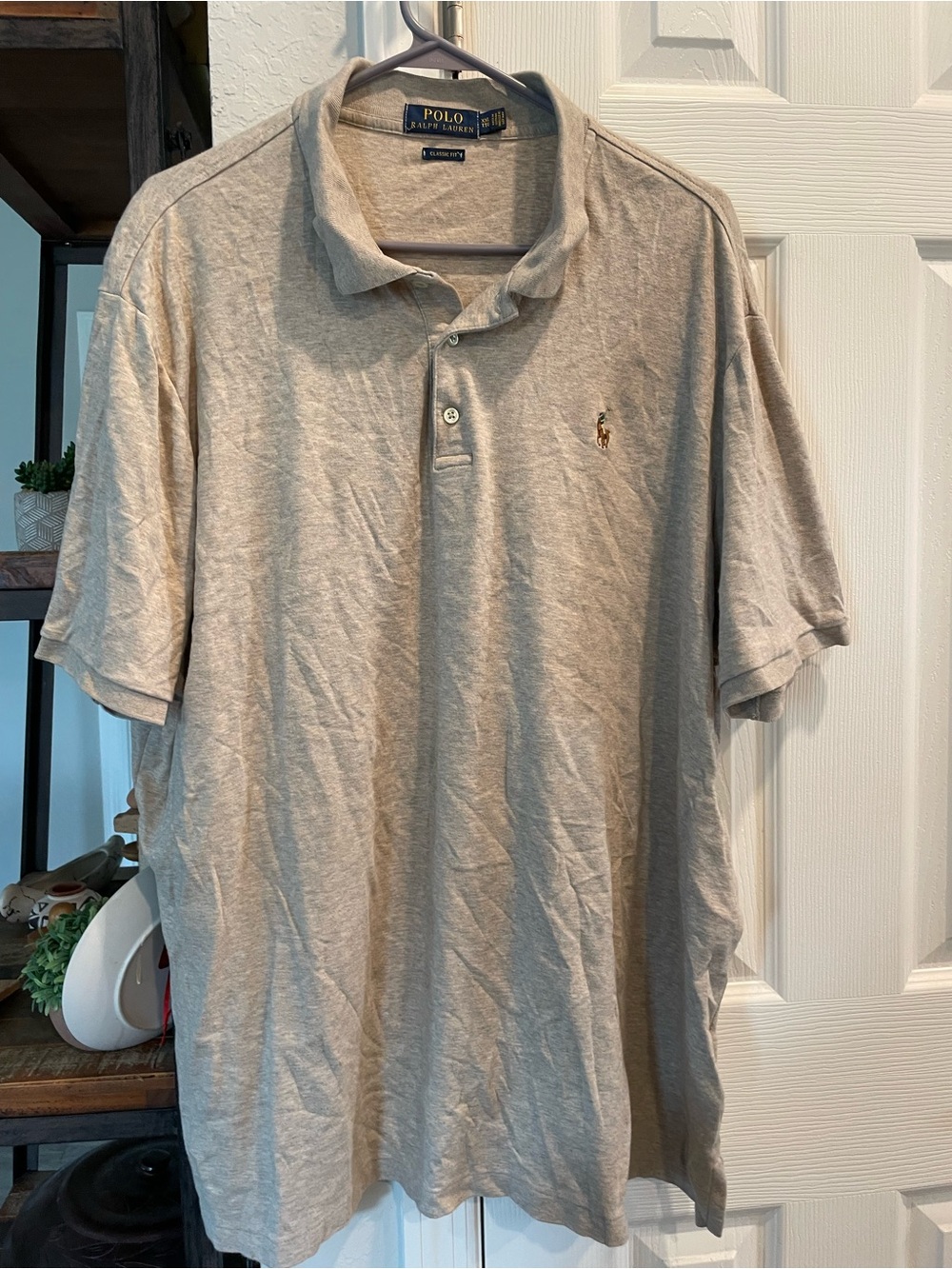 Polo Ralph Lauren short sleeve beige Casual golf polo embroidered flesh pony XXL
